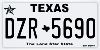 TX license plate DZR5690