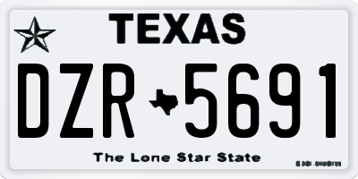 TX license plate DZR5691