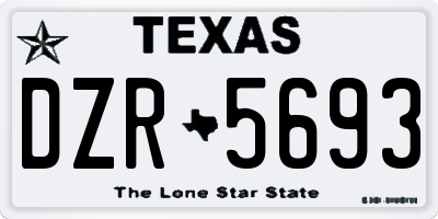TX license plate DZR5693