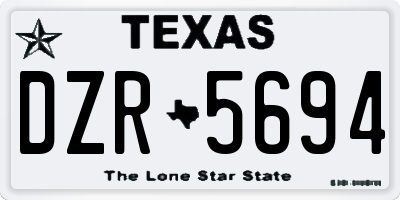 TX license plate DZR5694