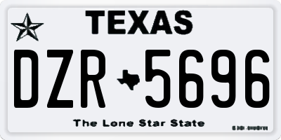 TX license plate DZR5696