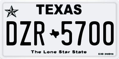 TX license plate DZR5700