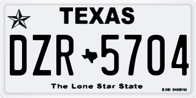 TX license plate DZR5704