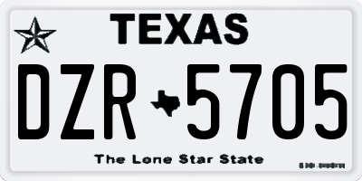 TX license plate DZR5705