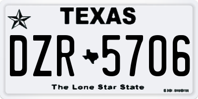 TX license plate DZR5706