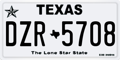 TX license plate DZR5708