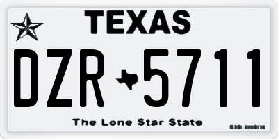 TX license plate DZR5711