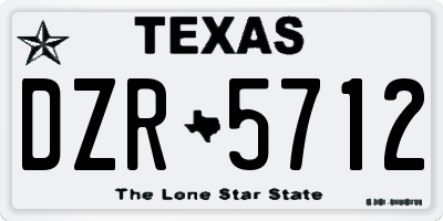 TX license plate DZR5712