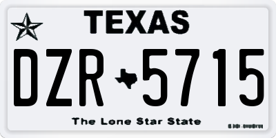 TX license plate DZR5715