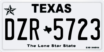 TX license plate DZR5723