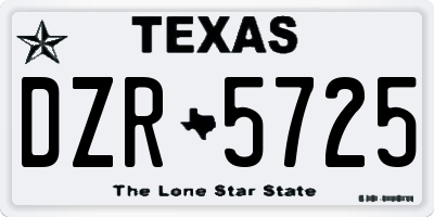 TX license plate DZR5725