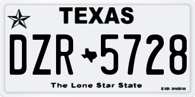 TX license plate DZR5728