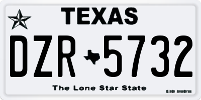 TX license plate DZR5732
