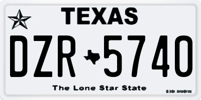 TX license plate DZR5740