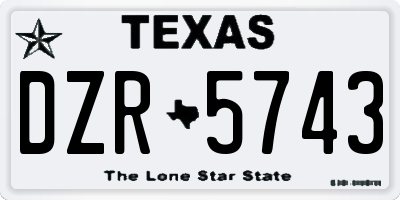 TX license plate DZR5743