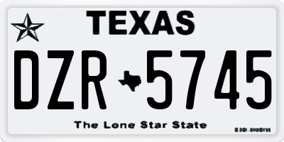 TX license plate DZR5745