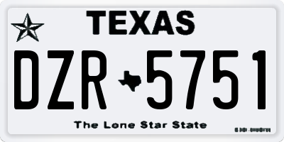 TX license plate DZR5751
