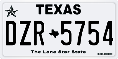 TX license plate DZR5754