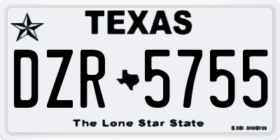 TX license plate DZR5755