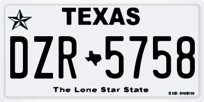 TX license plate DZR5758