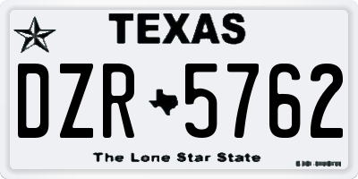 TX license plate DZR5762