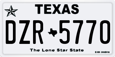 TX license plate DZR5770