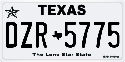 TX license plate DZR5775