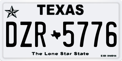 TX license plate DZR5776