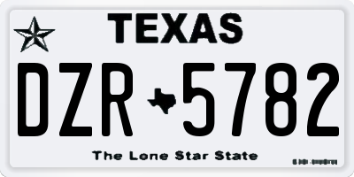 TX license plate DZR5782