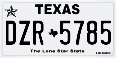 TX license plate DZR5785