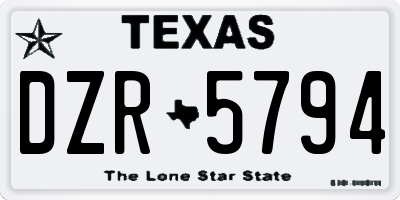 TX license plate DZR5794