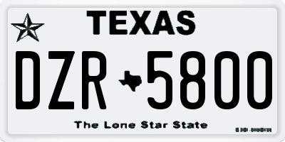 TX license plate DZR5800