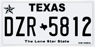 TX license plate DZR5812