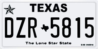 TX license plate DZR5815