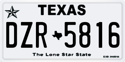 TX license plate DZR5816