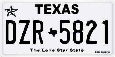 TX license plate DZR5821