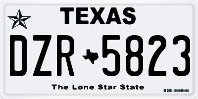 TX license plate DZR5823