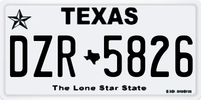 TX license plate DZR5826