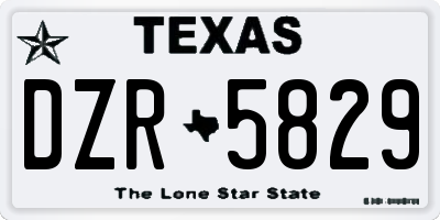 TX license plate DZR5829