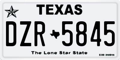 TX license plate DZR5845