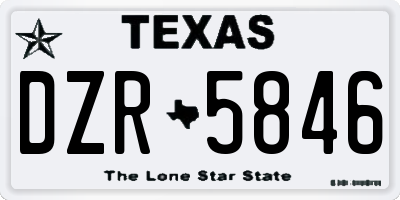 TX license plate DZR5846