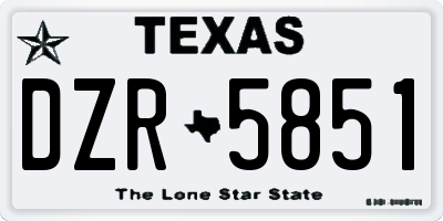 TX license plate DZR5851