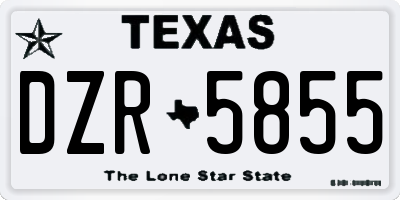 TX license plate DZR5855