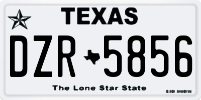 TX license plate DZR5856
