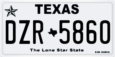 TX license plate DZR5860