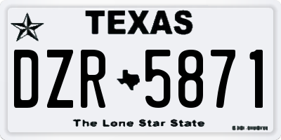 TX license plate DZR5871