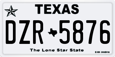 TX license plate DZR5876