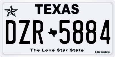 TX license plate DZR5884