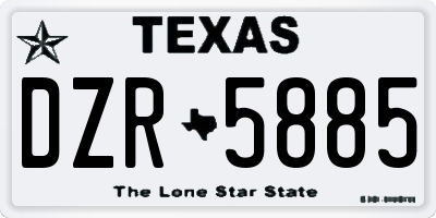 TX license plate DZR5885