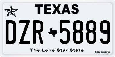 TX license plate DZR5889